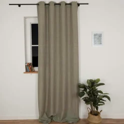 Vorhang mit Ösen Leinenstruktur salbeigrün 140x280cm