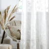 Vorhang mit Ösen Voile mit Stickerei Gräser weiß 140x260cm