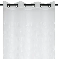 Vorhang mit Ösen Voile mit Stickerei Gräser weiß 140x260cm