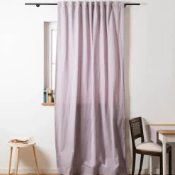 Vorhang mit Smok-Schlaufenband Dobby Streifen lila beige in 245cm oder Wunschlänge von SCHÖNER LEBEN.