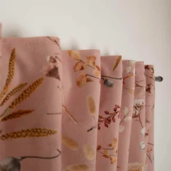 Vorhang mit Smok-Schlaufenband Dried Flower Romance rosa in 245cm oder Wunschlänge von SCHÖNER LEBEN.