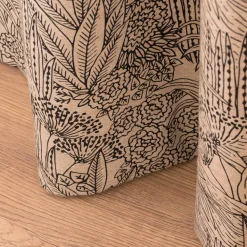 Vorhang Orphee Botanics Leinenlook mit schwarzen Ösen natur schwarz in 245cm oder Wunschlänge von SCHÖNER LEBEN.