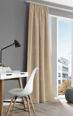 Vorhang Rustico Thermochenille Struktur uni natur 142x245cm (BxH)