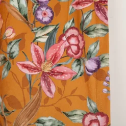 Vorhang Samtvorhang Lilium Blumen mit Smok-Schlaufenband 245x130cm (HxB) oder Wunschmaß von SCHÖNER LEBEN.