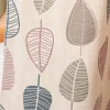 Vorhang Scandi Retro Leaves Blätter natur rosa petrol in 245cm oder Wunschlänge von SCHÖNER LEBEN.