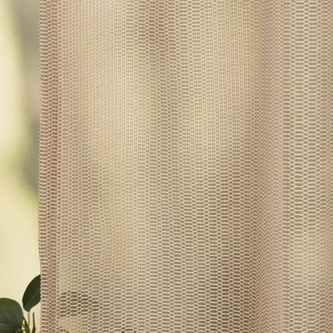 Vorhang Schlaufenbandschal Netzstruktur halbtransparent natur 140x245cm (BxH)
