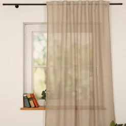 Vorhang Schlaufenbandschal Netzstruktur halbtransparent natur 140x245cm (BxH)