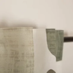 Vorhang Schlaufenbandschal Abstrakte Formen grün weiß weiß blickdicht 140x245cm (BxH)