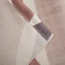 Vorhang Schlaufenbandschal Abstrakte Formen lila grau weiß weiß blickdicht 140x245cm (BxH)