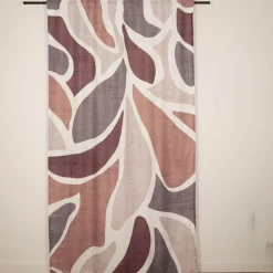 Vorhang Schlaufenbandschal Abstrakte Formen lila grau weiß weiß blickdicht 140x245cm (BxH)