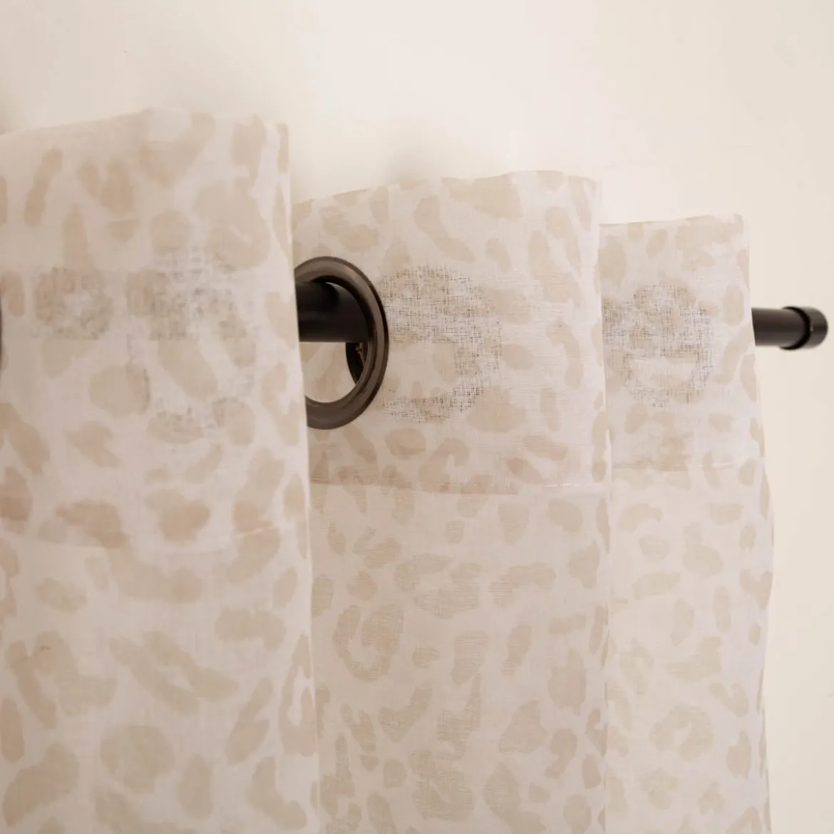 Vorhang Ösenvorhang Leo Voile halbtransparent weiß beige 140x260cm