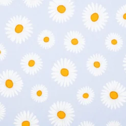 Vorhangstoff Baumwollstoff Popeline Happy Daisy Flower blau 1,40m Breite