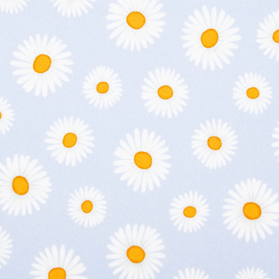 Vorhangstoff Baumwollstoff Popeline Happy Daisy Flower blau 1,40m Breite