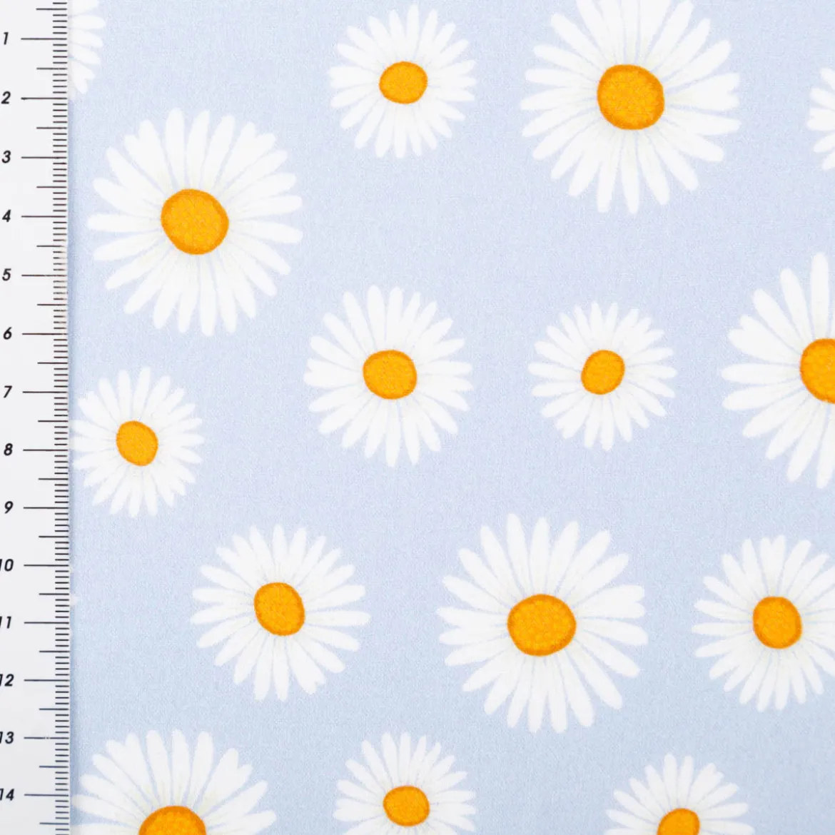 Vorhangstoff Baumwollstoff Popeline Happy Daisy Flower blau 1,40m Breite