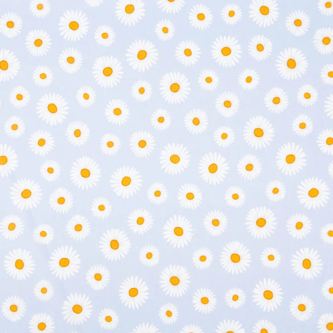 Vorhangstoff Baumwollstoff Popeline Happy Daisy Flower blau 1,40m Breite