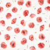Vorhangstoff Baumwollstoff Popeline Watercolour Poppy Mohnblumen vanille rot 1,40m Breite