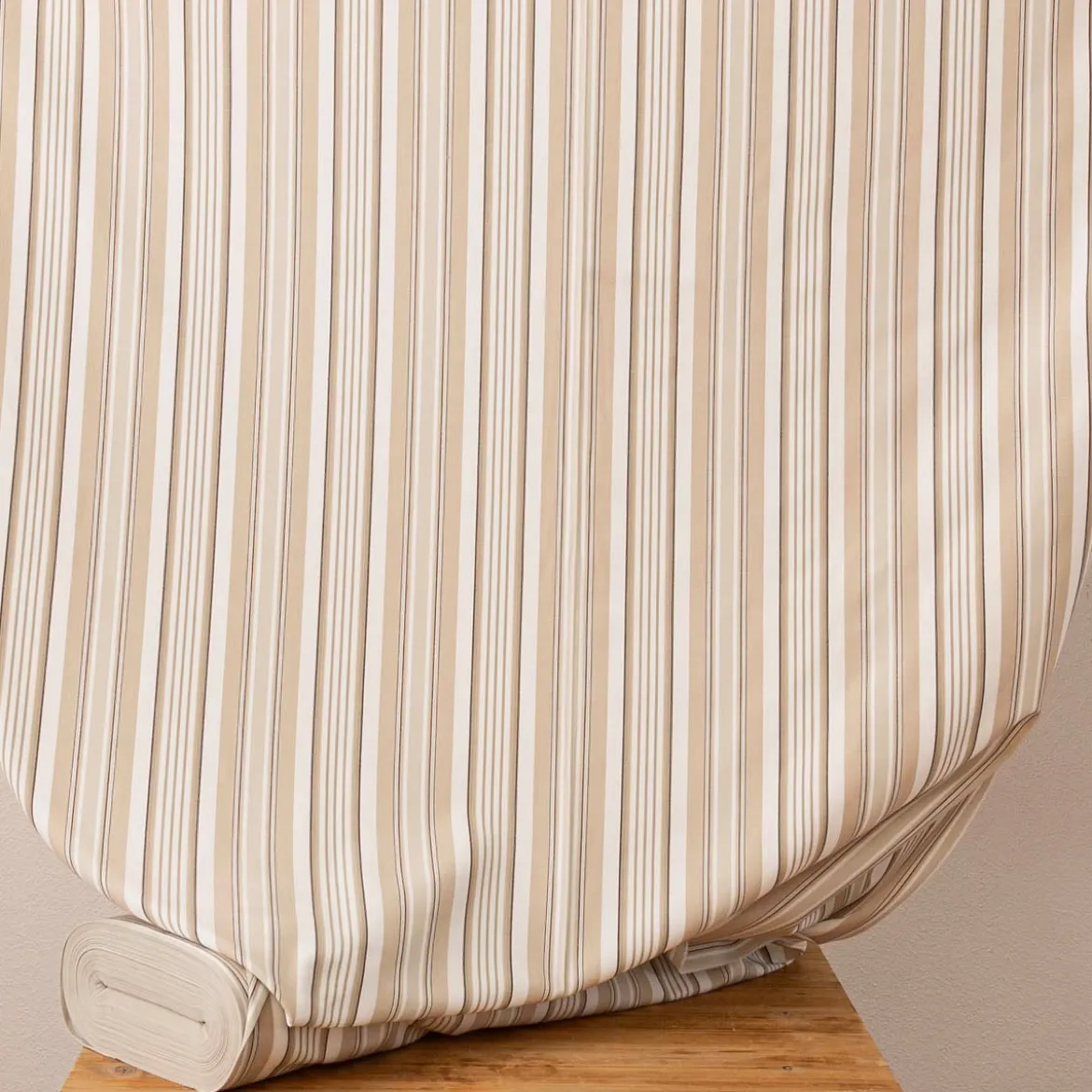 Vorhangstoff Dekostoff Camilla Streifen beige 160cm Stoffbreite