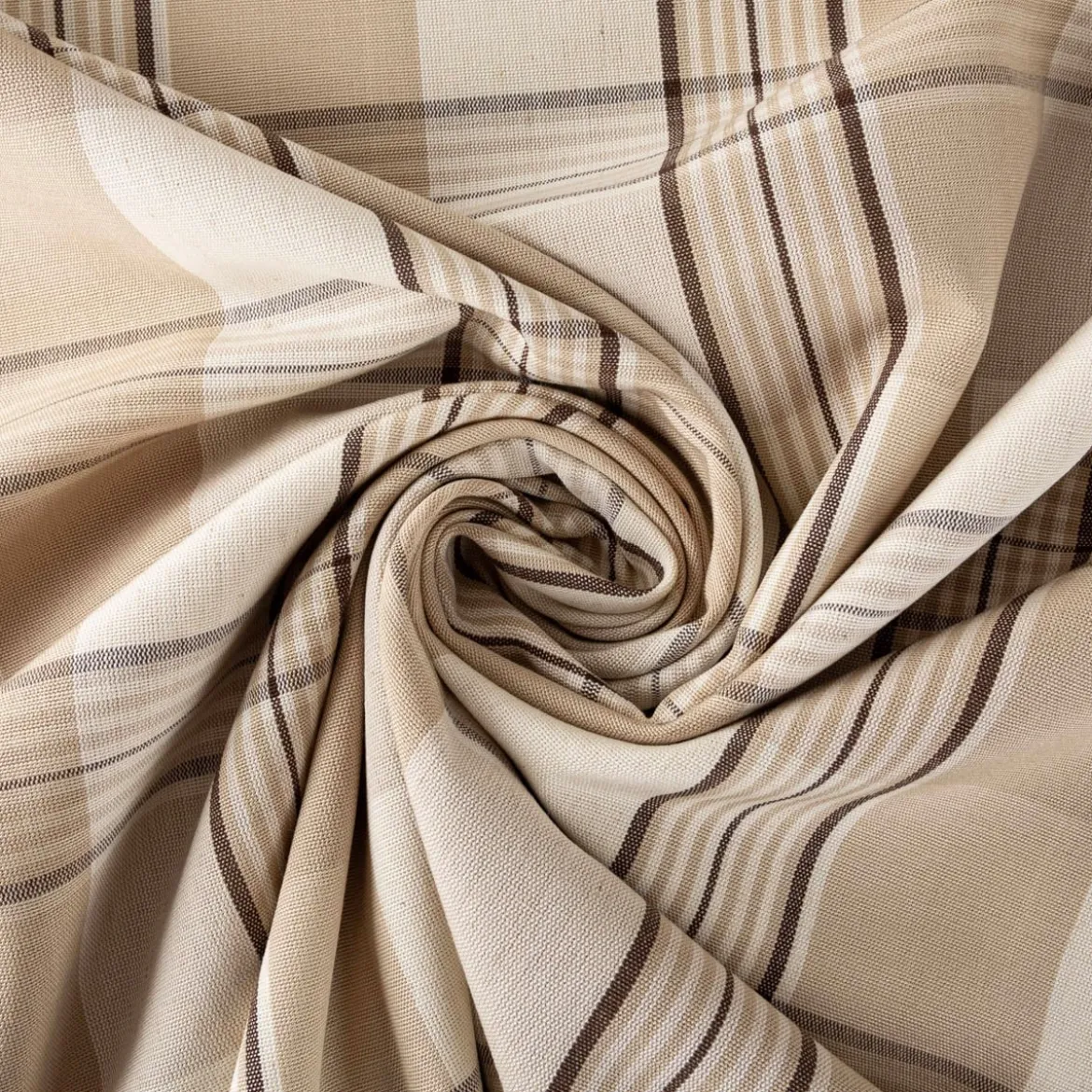 Vorhangstoff Dekostoff Hubertus Karos beige 160cm Stoffbreite