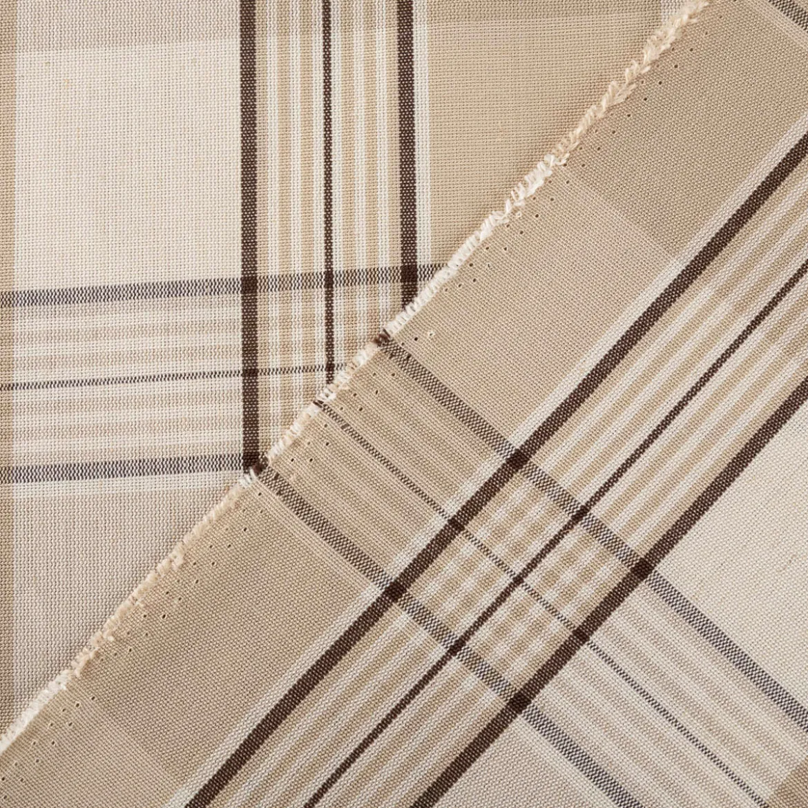 Vorhangstoff Dekostoff Hubertus Karos beige 160cm Stoffbreite