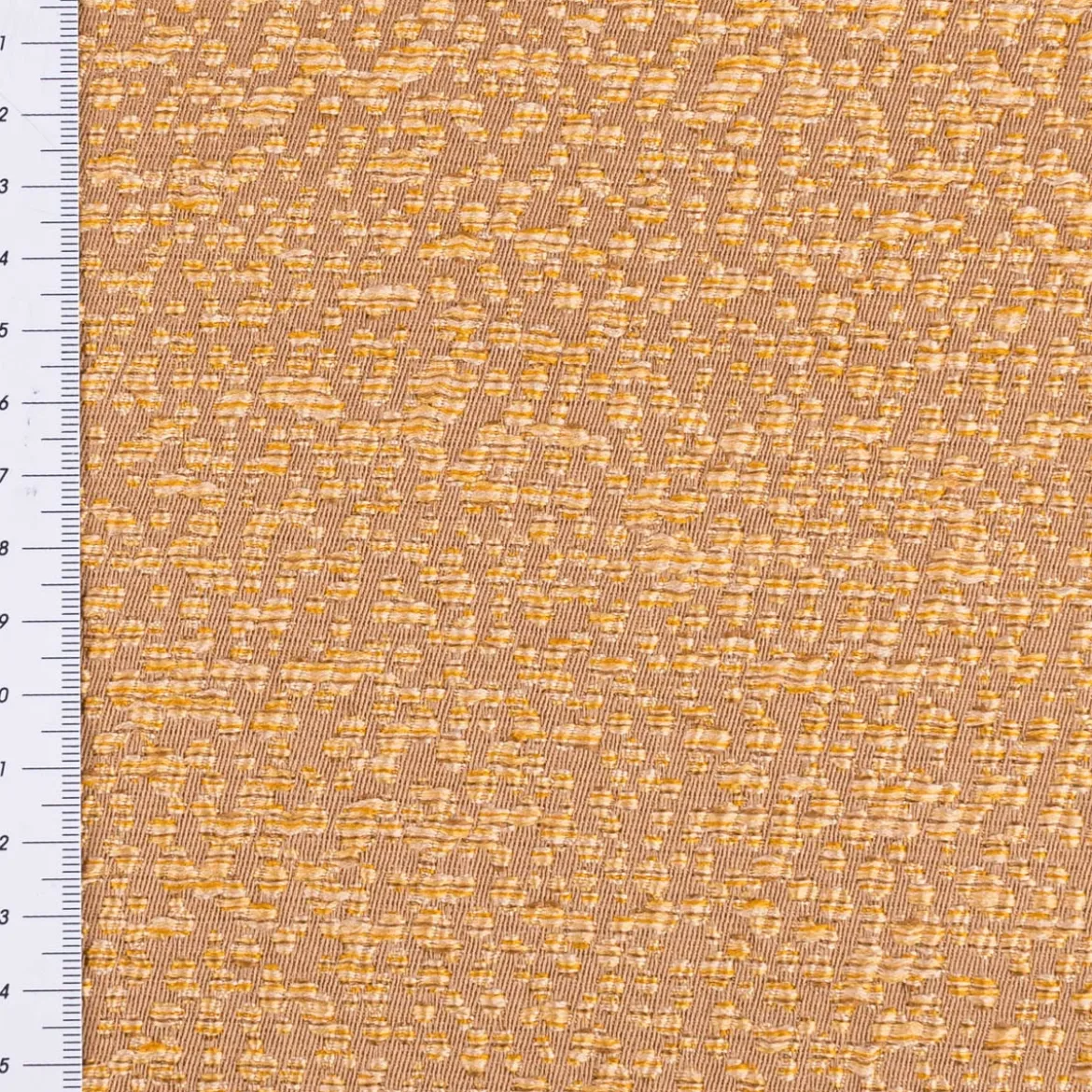 Vorhangstoff Dekostoff Jacquard Credo Noppen ocker goldfarbig 140cm Breite