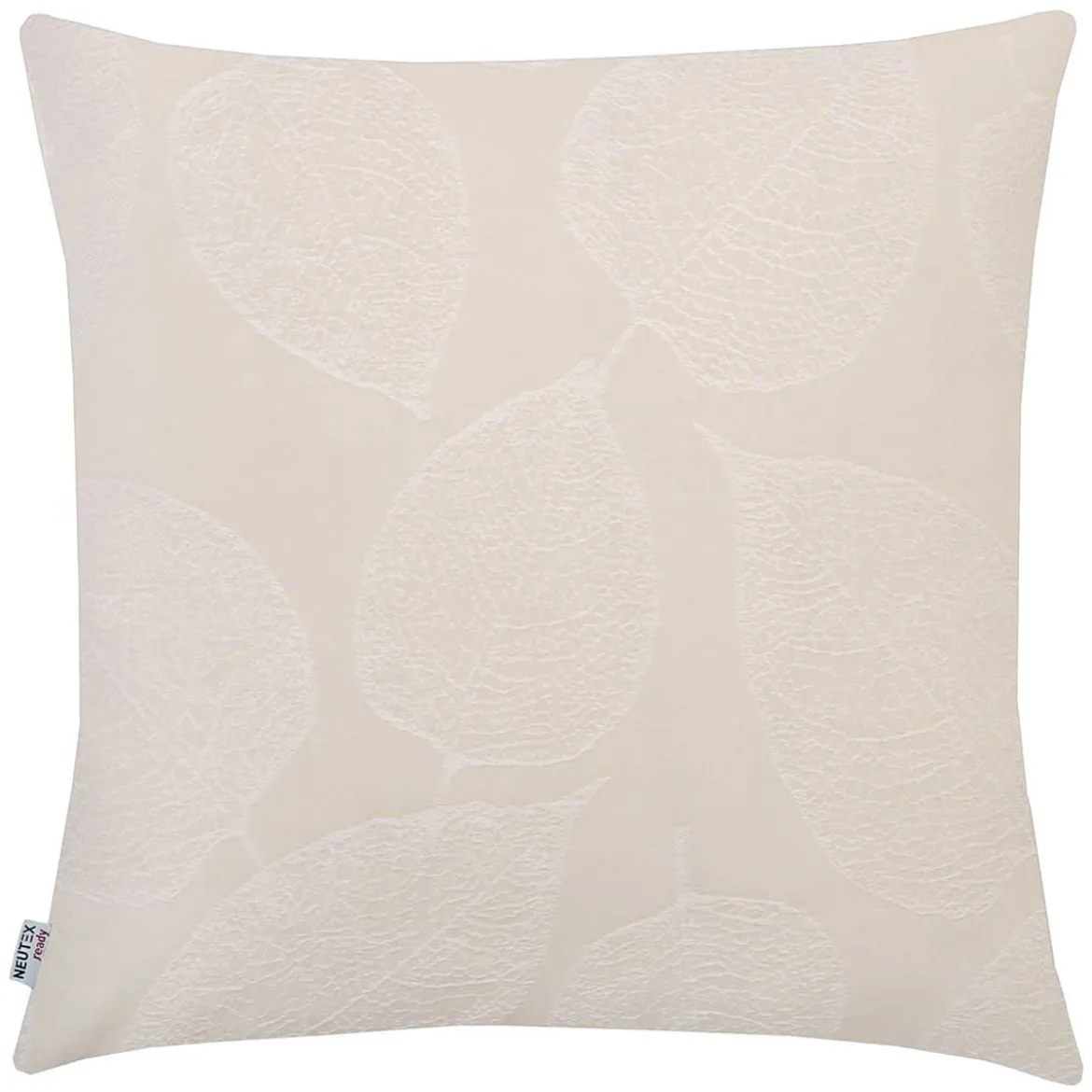 Vorhangstoff Dekostoff Jacquard Leave blickdickt Blätter hell-beige 150cm Breite