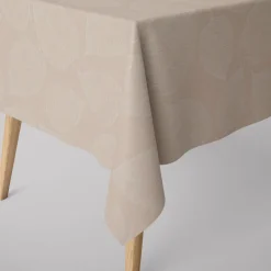 Vorhangstoff Dekostoff Jacquard Leave blickdickt Blätter hell-beige 150cm Breite