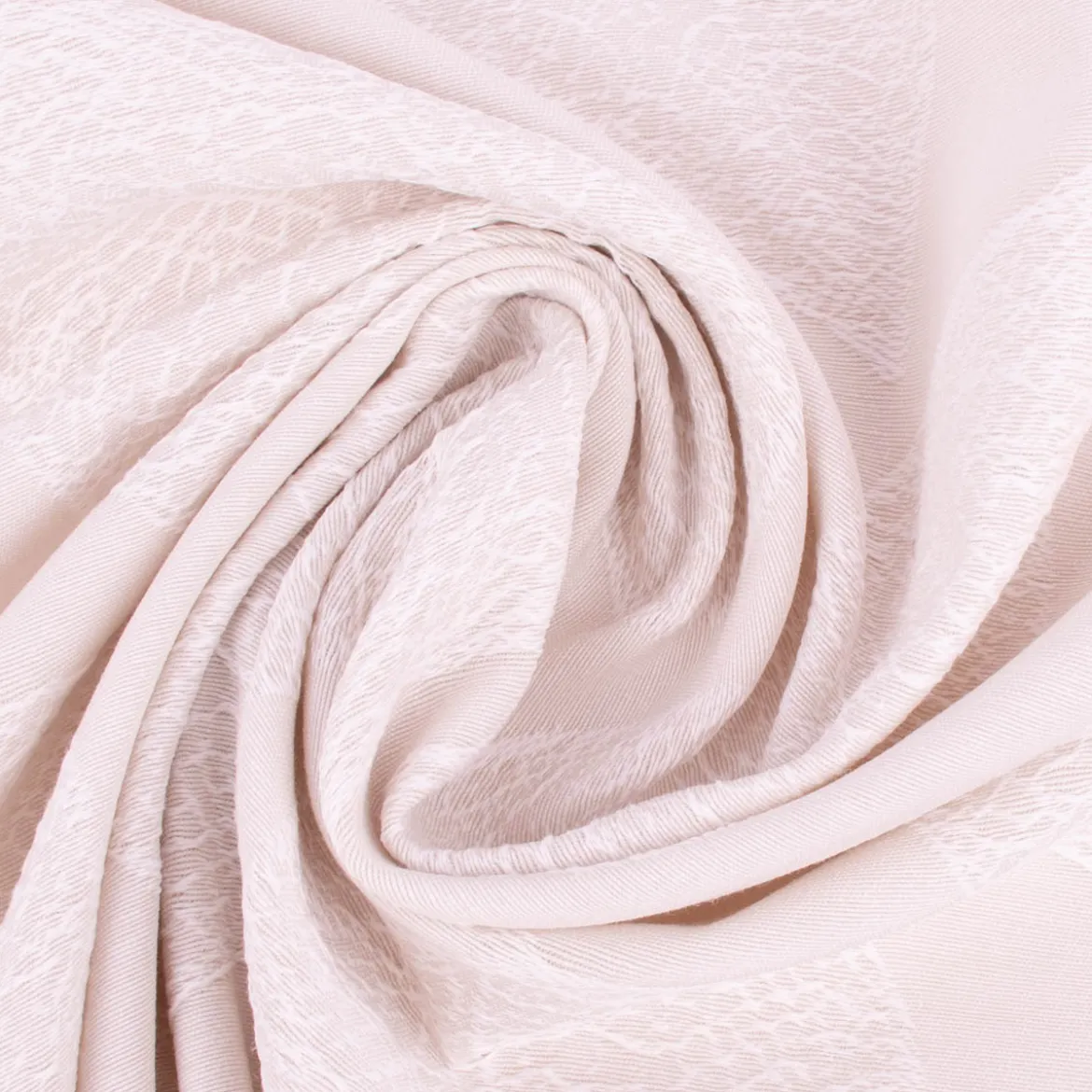 Vorhangstoff Dekostoff Jacquard Leave blickdickt Blätter hell-beige 150cm Breite