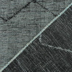 Vorhangstoff Dekostoff Jacquard Novo Hexagon petrol schwarz 154cm Breite