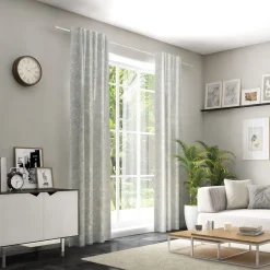 Vorhangstoff Dekostoff Jacquard Novo Hexagon grau 154cm Breite