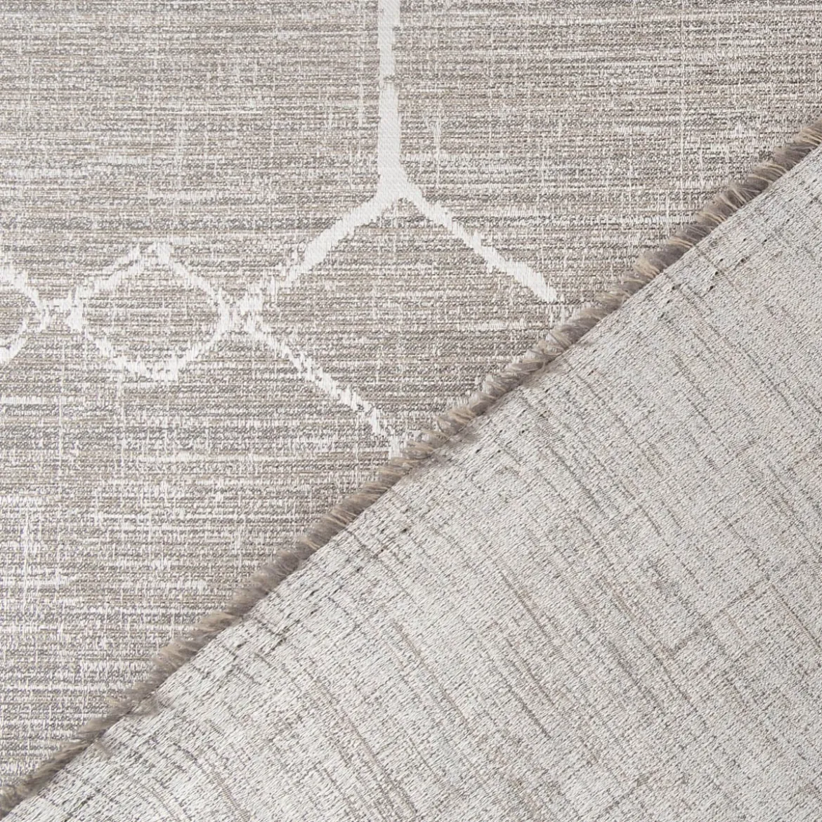 Vorhangstoff Dekostoff Jacquard Novo Hexagon grau 154cm Breite