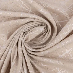 Vorhangstoff Dekostoff Jacquard Bosco blickdickt Grafik Linien beige 154cm Breite