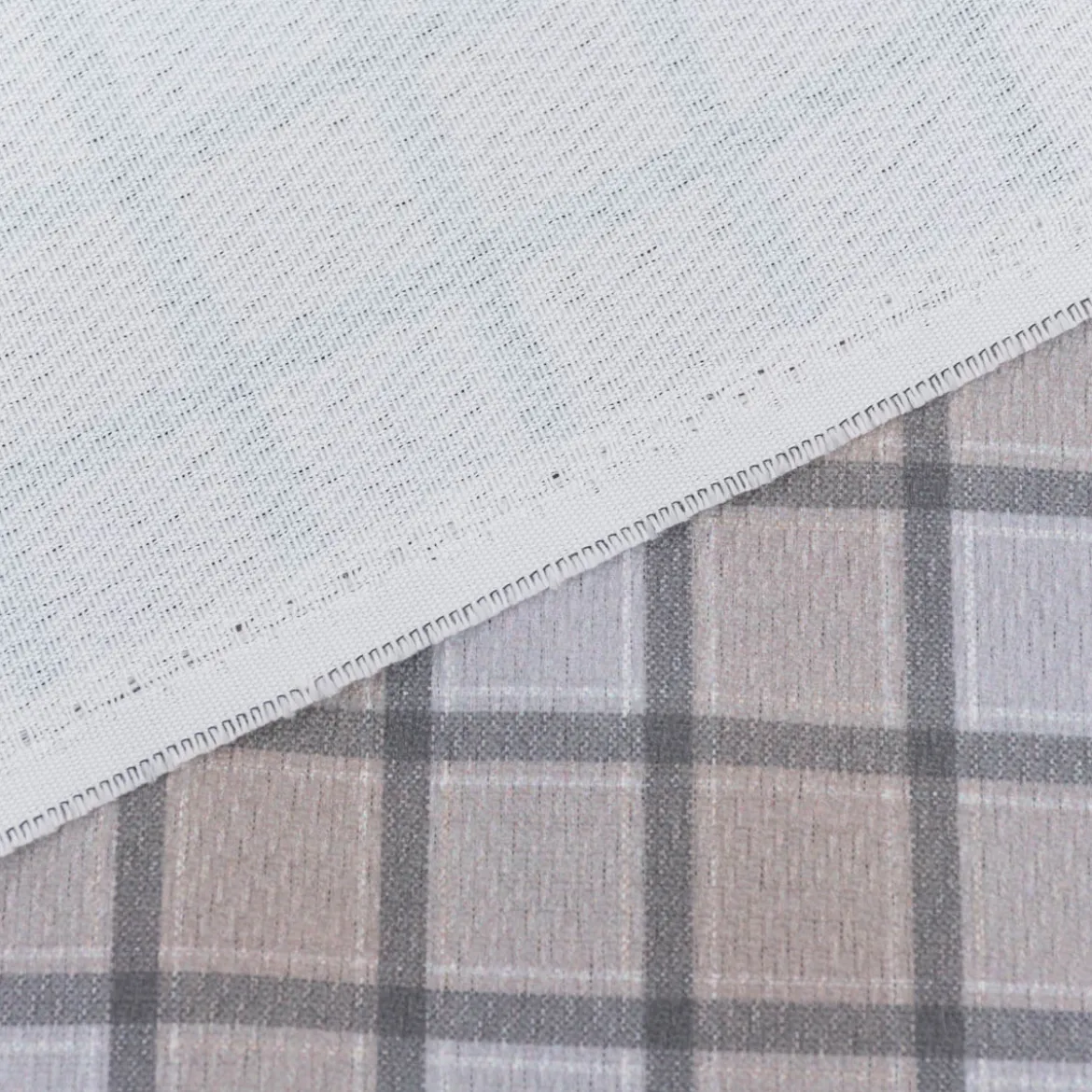 Vorhangstoff Dekostoff Lochner Landhaus Karo beige grau 1,60m Breite