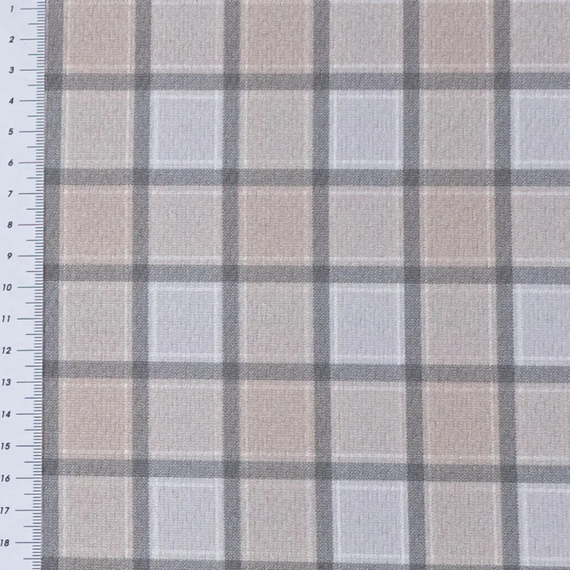 Vorhangstoff Dekostoff Lochner Landhaus Karo beige grau 1,60m Breite