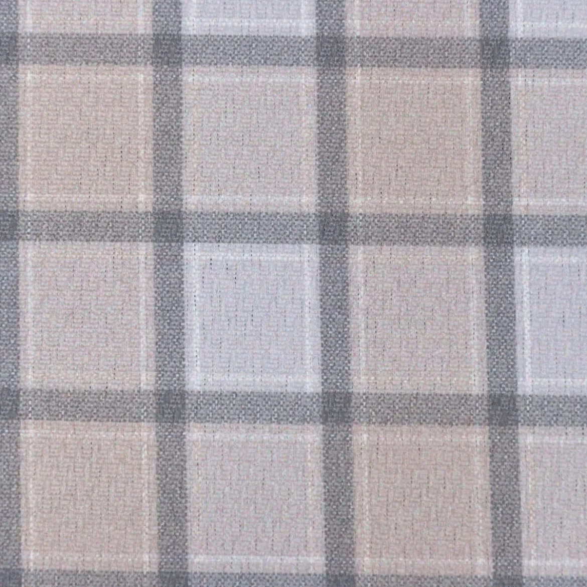 Vorhangstoff Dekostoff Lochner Landhaus Karo beige grau 1,60m Breite
