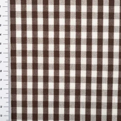 Vorhangstoff Dekostoff Rhodos Karo braun ecru 165cm Stoffbreite