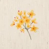 Vorhangstoff Dekostoff Vinschgau Blumen Leinenoptik natur rot gelb 1,6m Breite