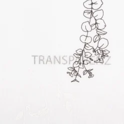 Vorhangstoff Gardinenstoff Blumen Gräser halbtransparent wollweiß schwarz 160cm Stoffbreite