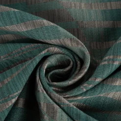 Vorhangstoff Jacquard Stoff Linux Petrol und Grau 154cm Breite