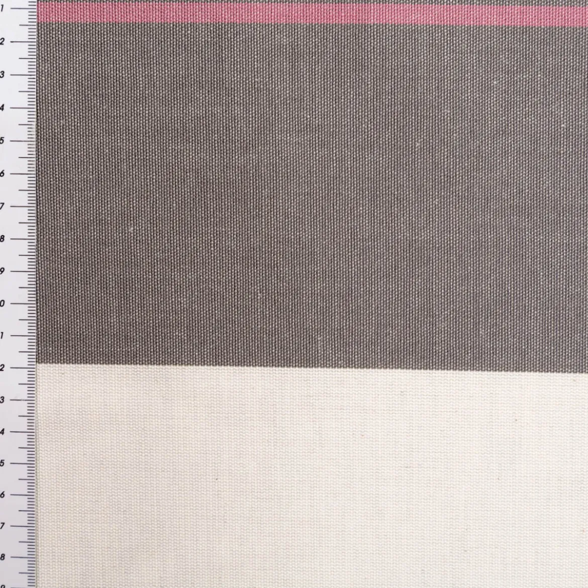 Vorhangstoff Jacquard Stoff Dekostoff Streifen grau ecru pink 165cm Stoffbreite