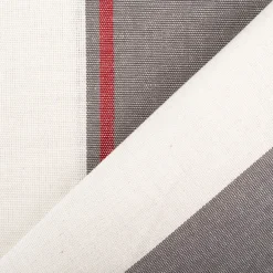 Vorhangstoff Jacquard Stoff Dekostoff Streifen grau ecru rot 165cm Stoffbreite
