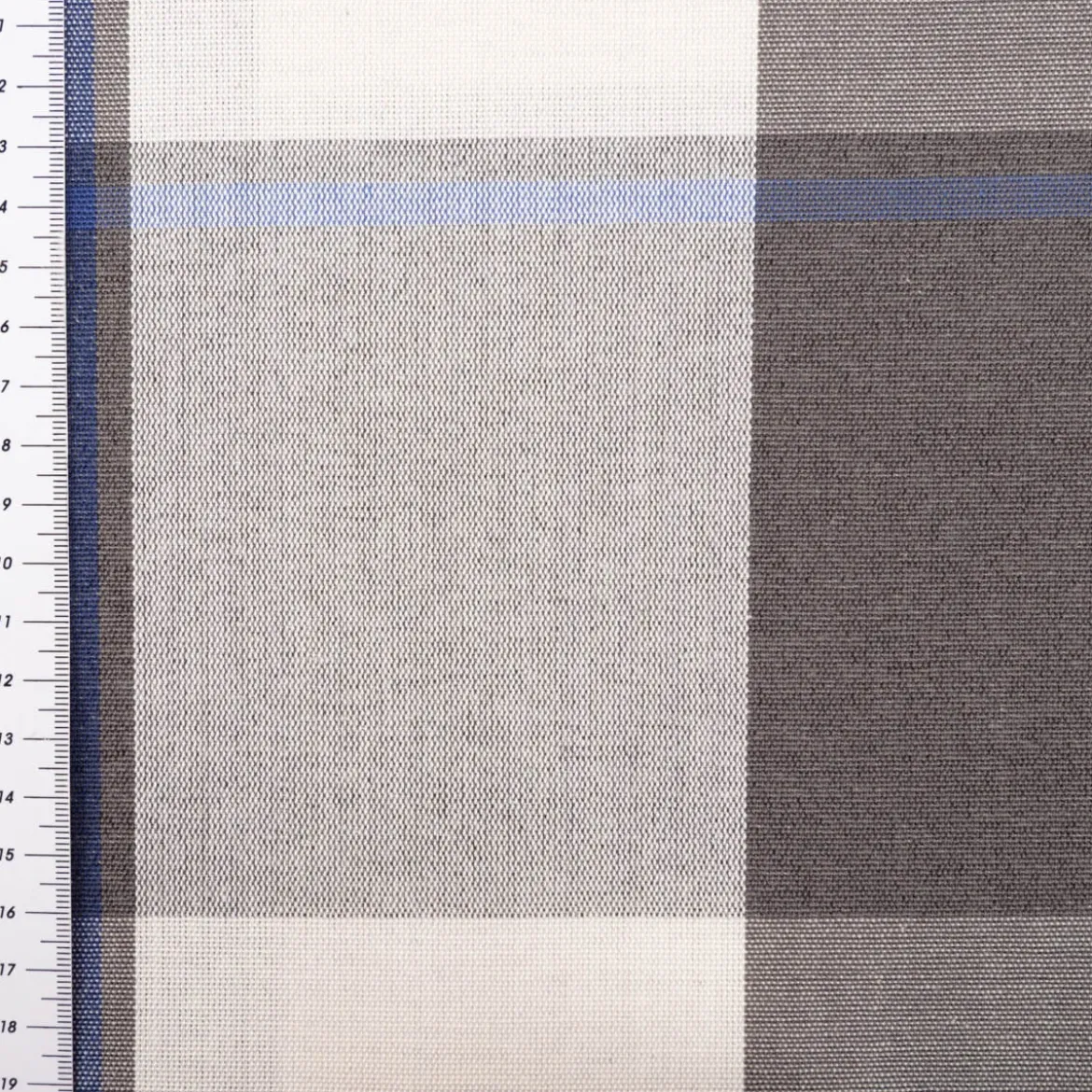 Vorhangstoff Jacquard Stoff Dekostoff Streifen grau ecru blau 165cm Stoffbreite