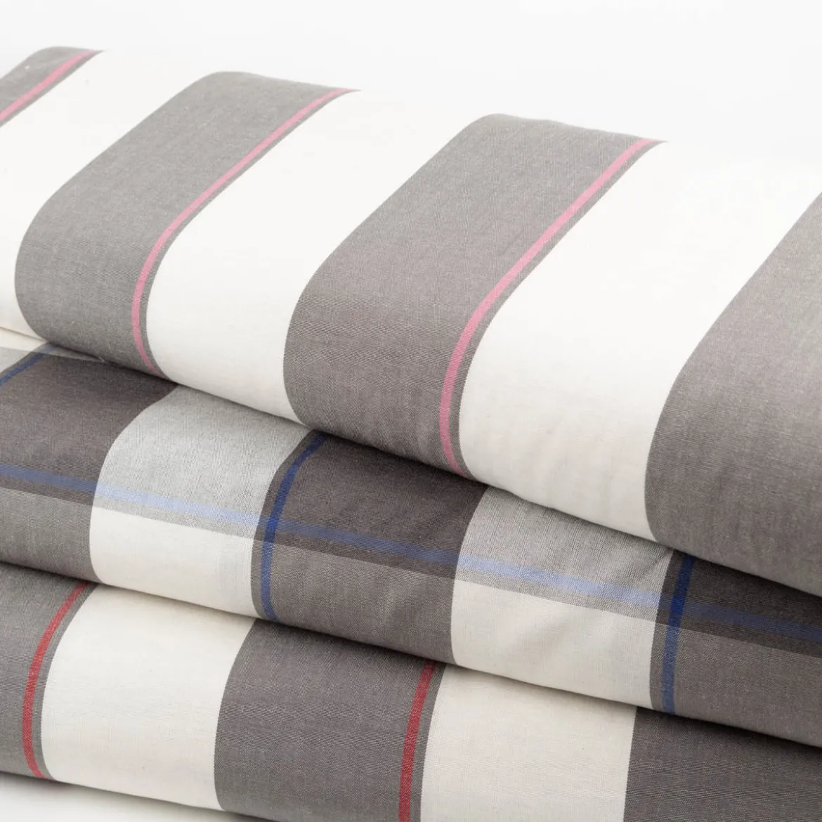 Vorhangstoff Jacquard Stoff Dekostoff Streifen grau ecru blau 165cm Stoffbreite