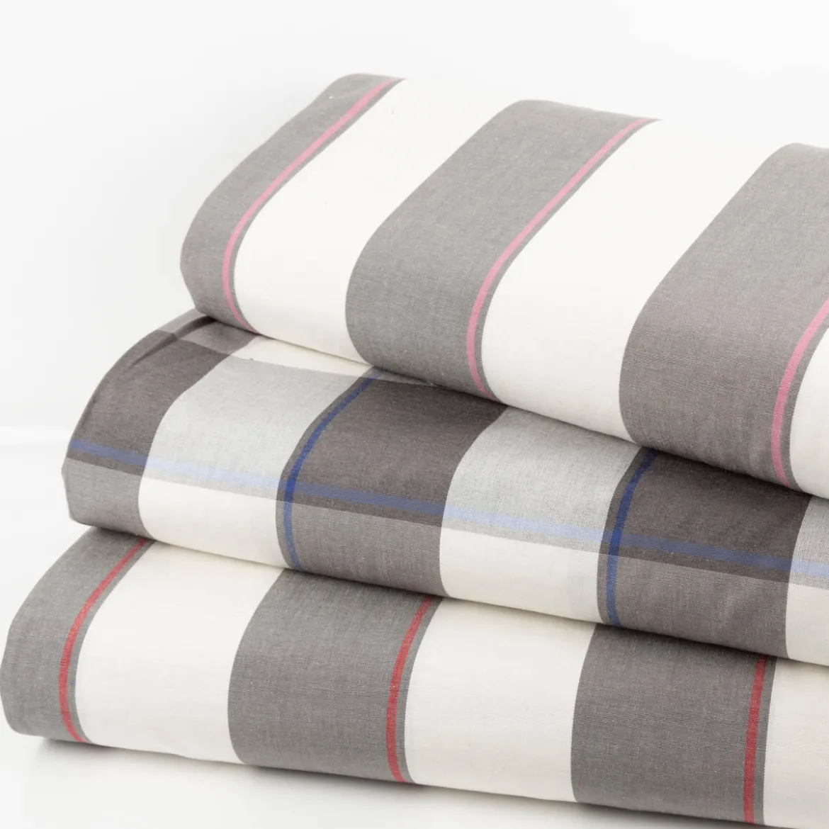 Vorhangstoff Jacquard Stoff Dekostoff Streifen grau ecru blau 165cm Stoffbreite
