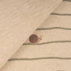 Vorhangstoff Leinenoptik Schnecke Streifen natur grün 1,40m Breite