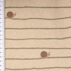 Vorhangstoff Leinenoptik Schnecke Streifen natur grün 1,40m Breite