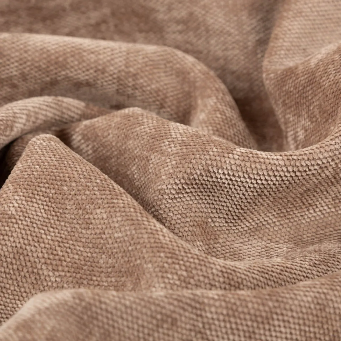 Vorhangstoff Thermostoff Chenille Manchester isolierend taupe 1,45m Breite