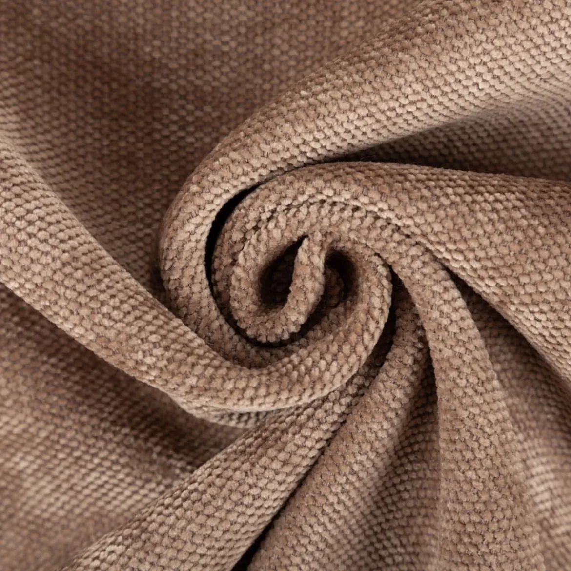 Vorhangstoff Thermostoff Chenille Manchester isolierend taupe 1,45m Breite