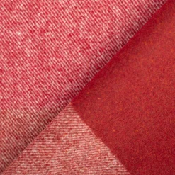 Vorhangstoff Wolloptik Landhauskaro weiß rot 140cm Breite