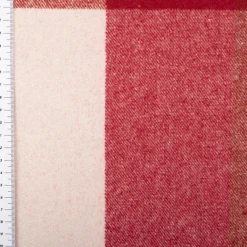 Vorhangstoff Wolloptik Landhauskaro weiß rot 140cm Breite