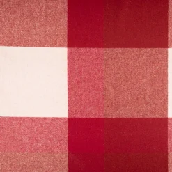 Vorhangstoff Wolloptik Landhauskaro weiß rot 140cm Breite